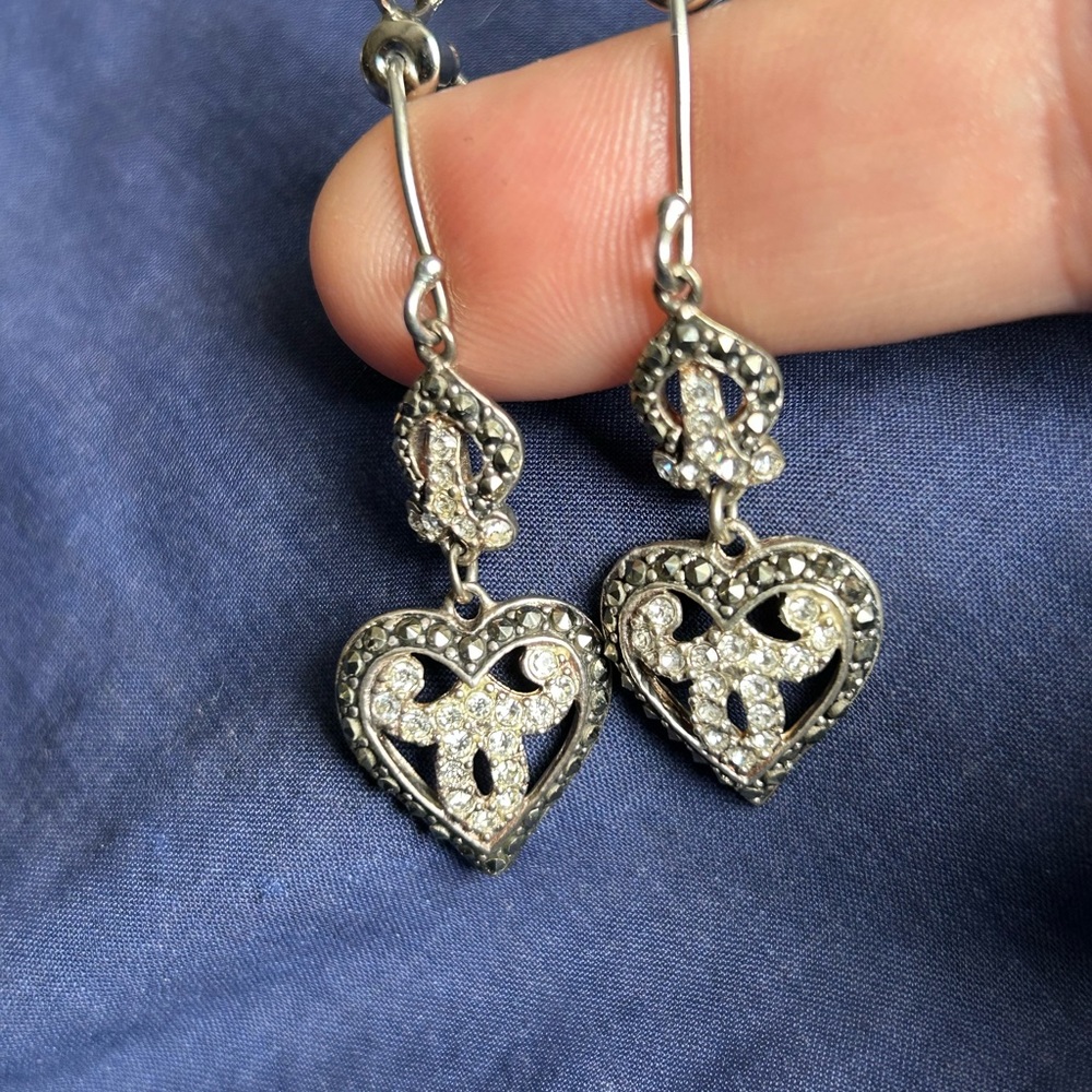 Vintage 925 silver dangly earrings - Picture 1 of 6